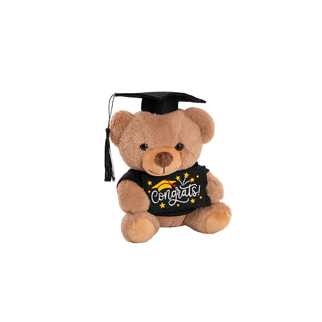 Graduation Teddy Bear Arnold with Congrats Sign Brown (15cmST)