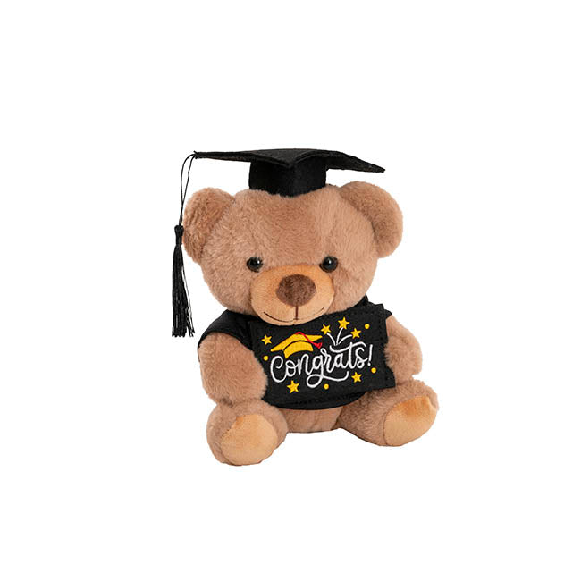 Graduation Teddy Bear Arnold with Congrats Sign Brown (20cmST)