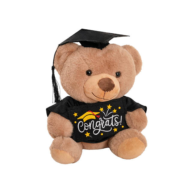 Graduation Teddy Bear Arnold with Congrats Sign Brown (25cmST)
